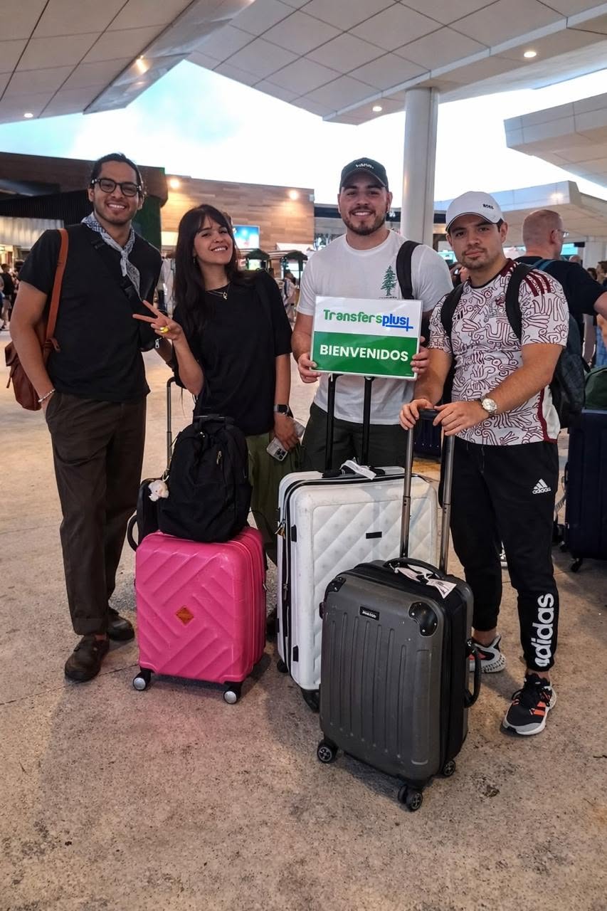 Guests at Cancun Airport before their airport transfer to Costa Mujeres