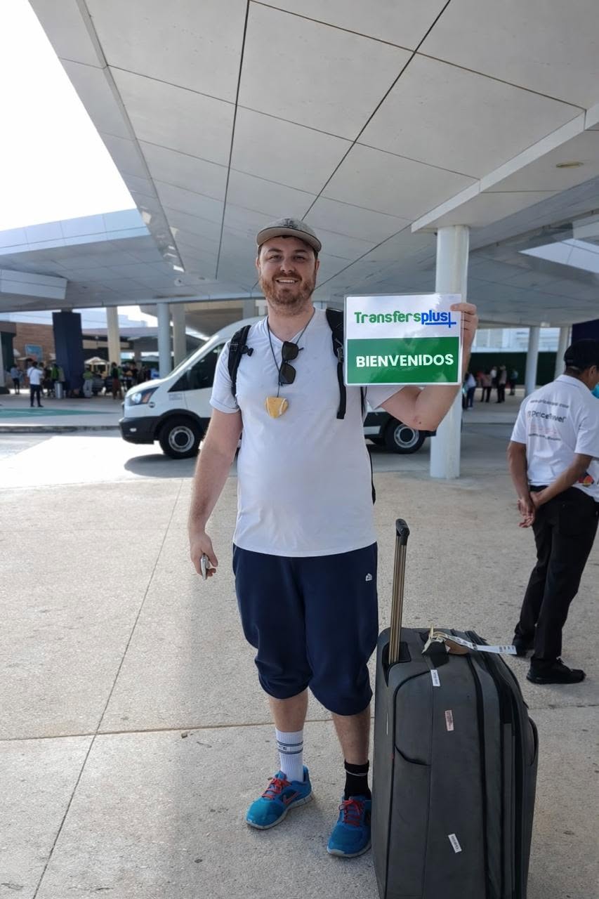 Passengers meeting their private transportation at Cancun Airport for Costa Mujeres