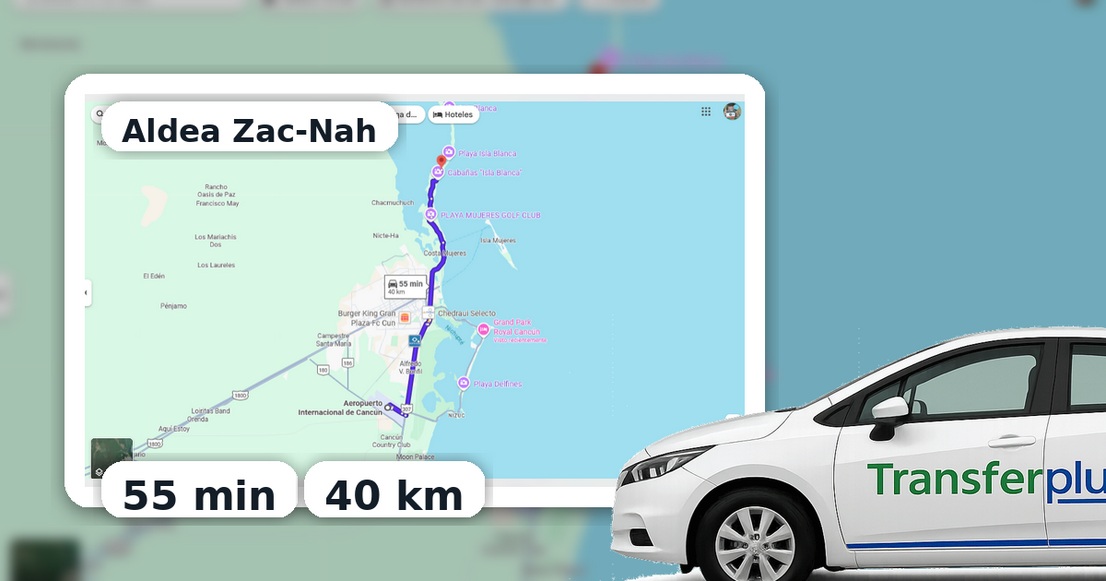 À quelle distance se trouve l'aéroport de Cancun de Aldea Zac-Nah?