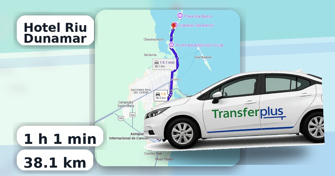 À quelle distance se trouve l'aéroport de Cancun de Hotel Riu Dunamar?