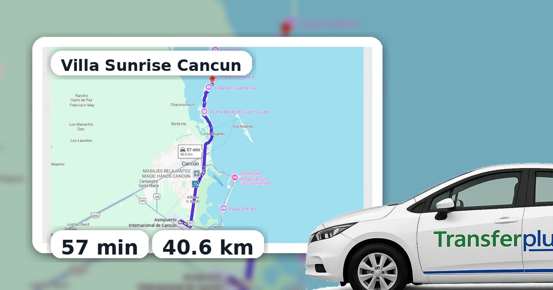 Quanto dista l'aeroporto di Cancun da Villa Sunrise cancun?